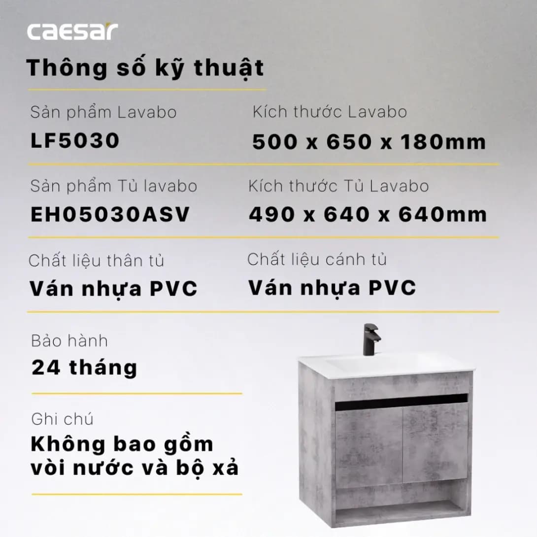 Tủ Lavabo Caesar EH05030ASV Treo Tường