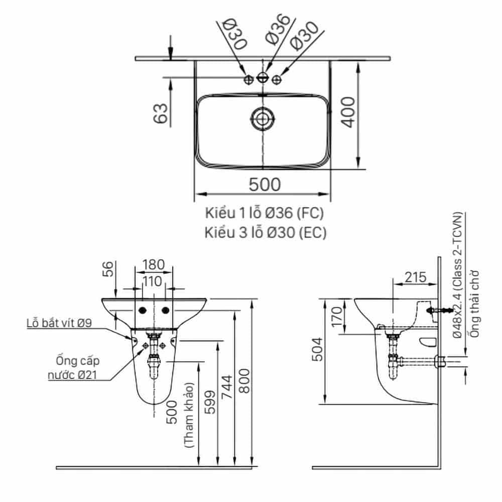 Chậu rửa lavabo Inax L-289VEC/BW1