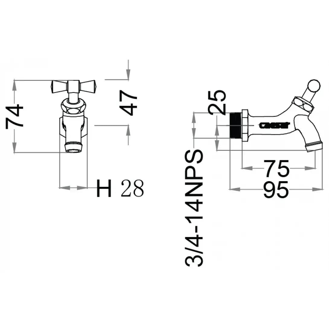 Vòi Lạnh Gắn Tường W035