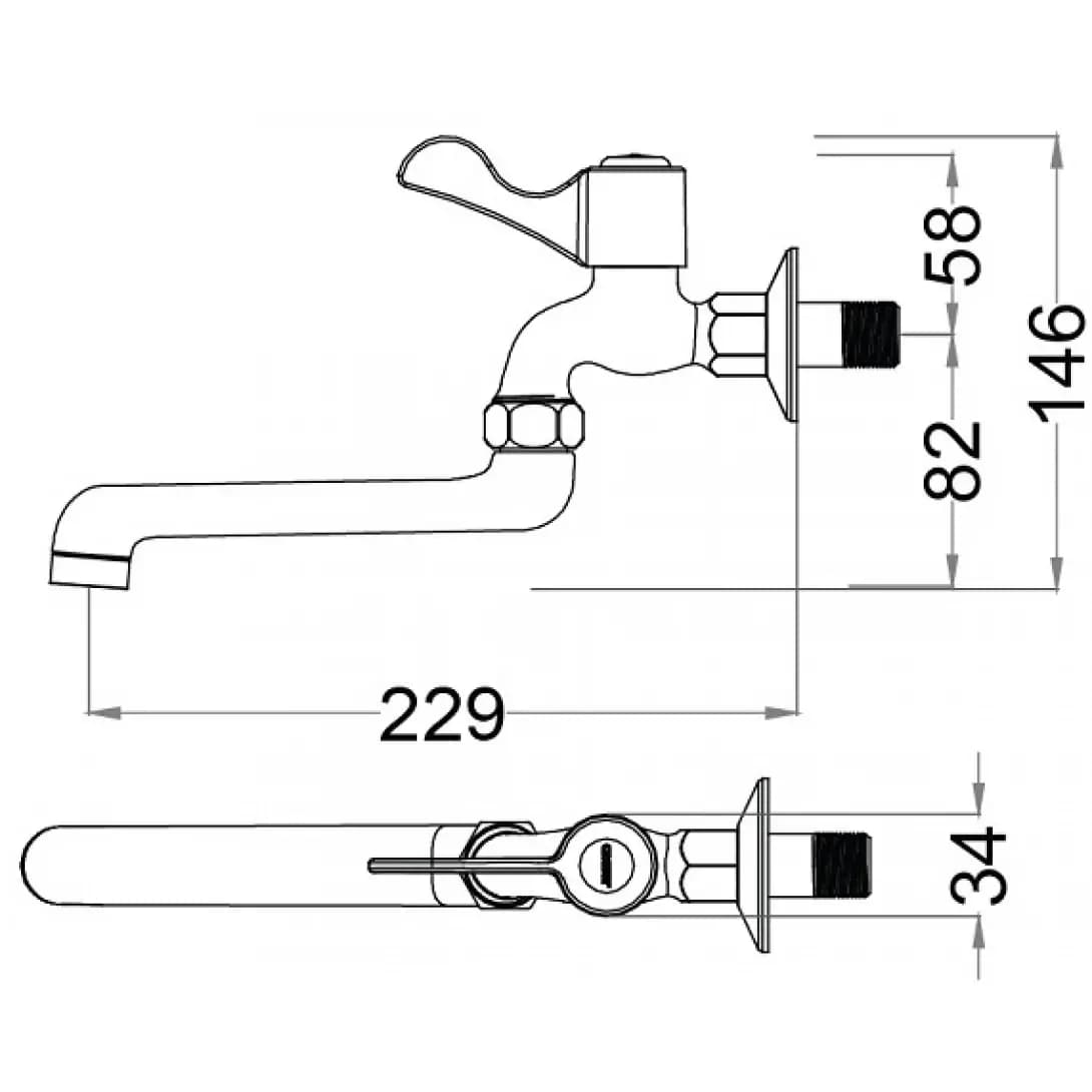 Vòi Lạnh Gắn Tường CAESAR WL027C