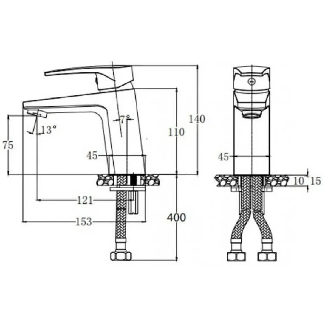 Vòi Lavabo Nóng Lạnh CAESAR B492CU