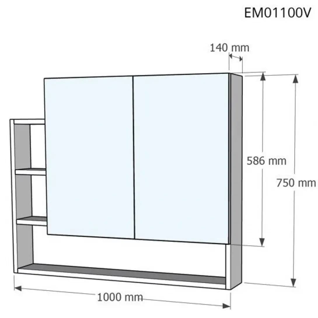 Tủ Gương Treo Phòng Tắm CAESAR EM01100V