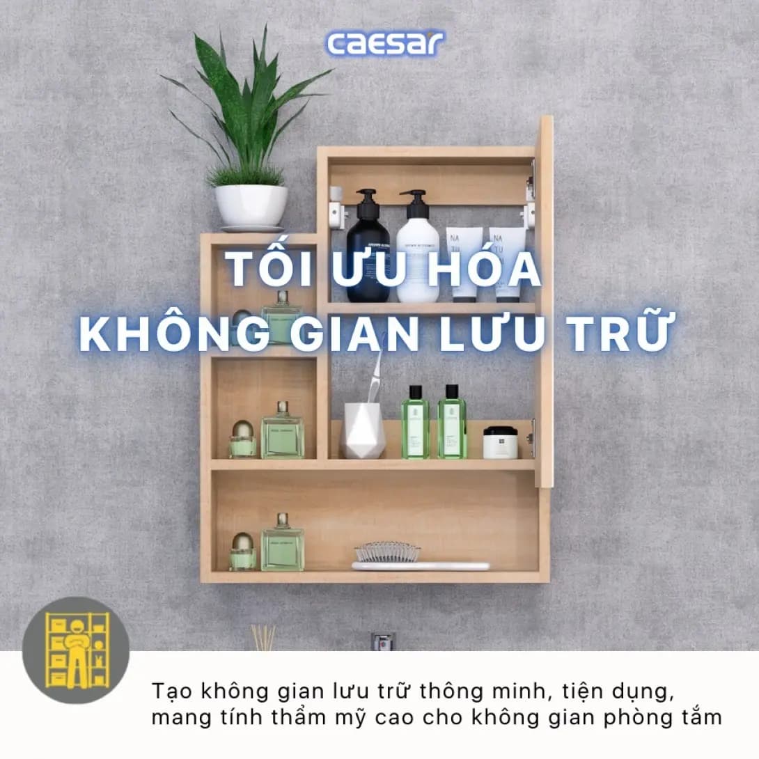 Tủ Gương Treo Phòng Tắm CAESAR EM0160W7V
