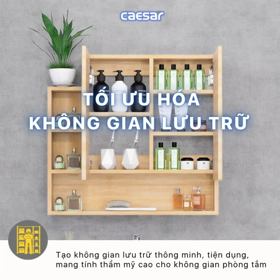 Tủ Gương Treo Phòng Tắm CAESAR EM0180W7V
