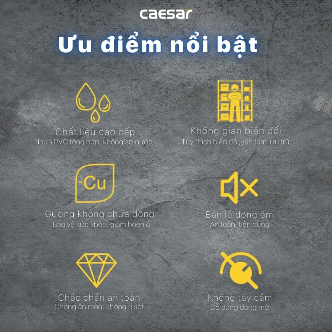 Tủ Gương Treo Phòng Tắm CAESAR EM0160W7V