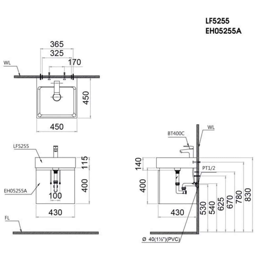 Tủ Lavabo Caesar EH05255AV