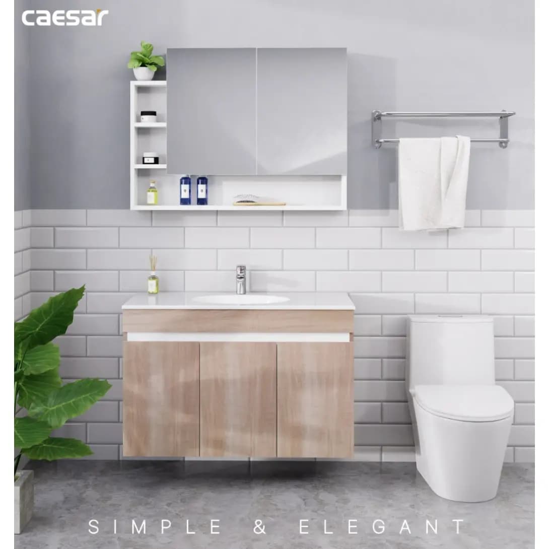 Bộ Tủ Lavabo Caesar LF5028 + EH15028AW7V Treo Tường