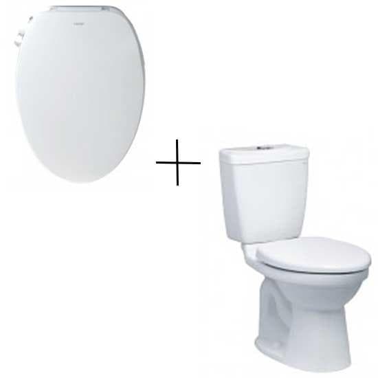 Bàn cầu 2 khối (không nắp) + Nắp rửa cơ TAF060 CAESAR