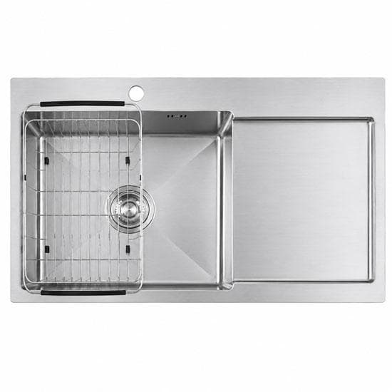 Chậu rửa chén inox Caesar 1 hộc 820x480mm lắp nổi KSH21H082SX