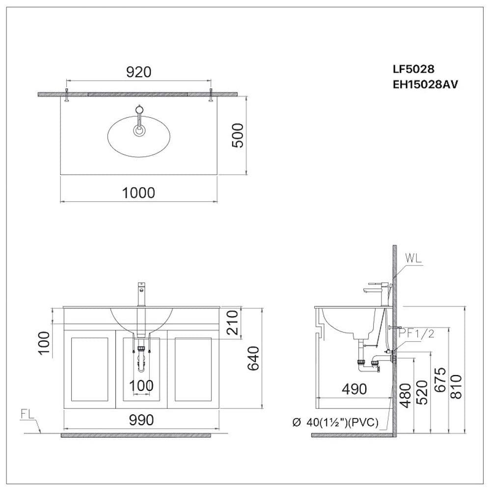 Tủ lavabo EH15028AV