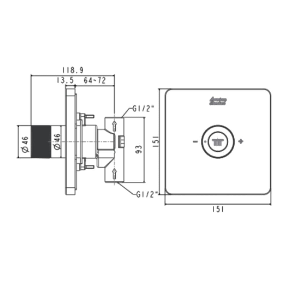Nút Điều Chỉnh Cho Đầu Sen American Standard FFAS0926CS Trắng Bạc