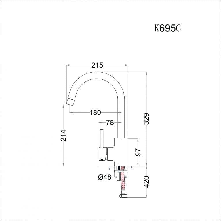 Vòi Bếp Nóng Lạnh CAESAR K695C
