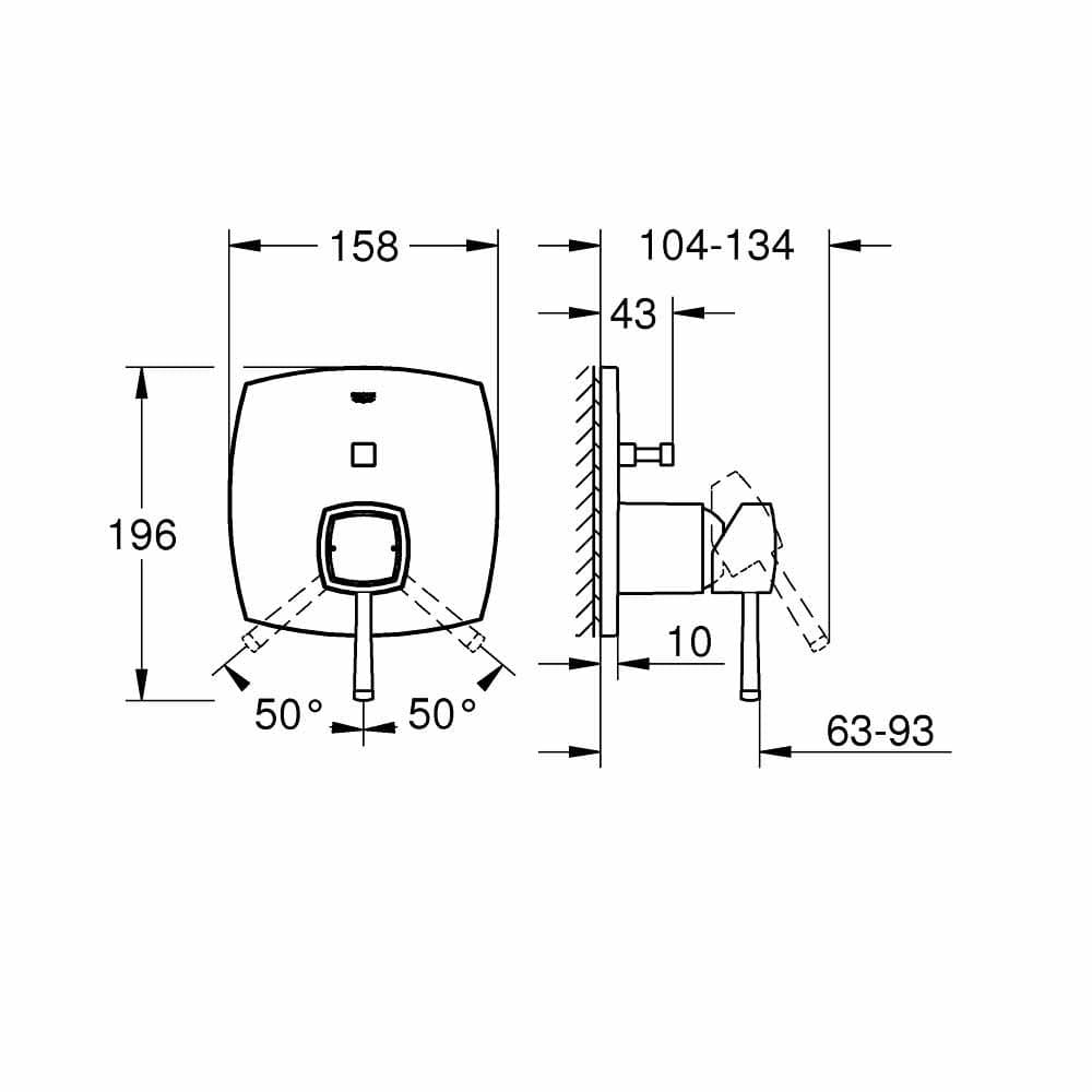 Mặt nạ bộ trộn âm 2 chế độ Grandera GROHE 24068IG0