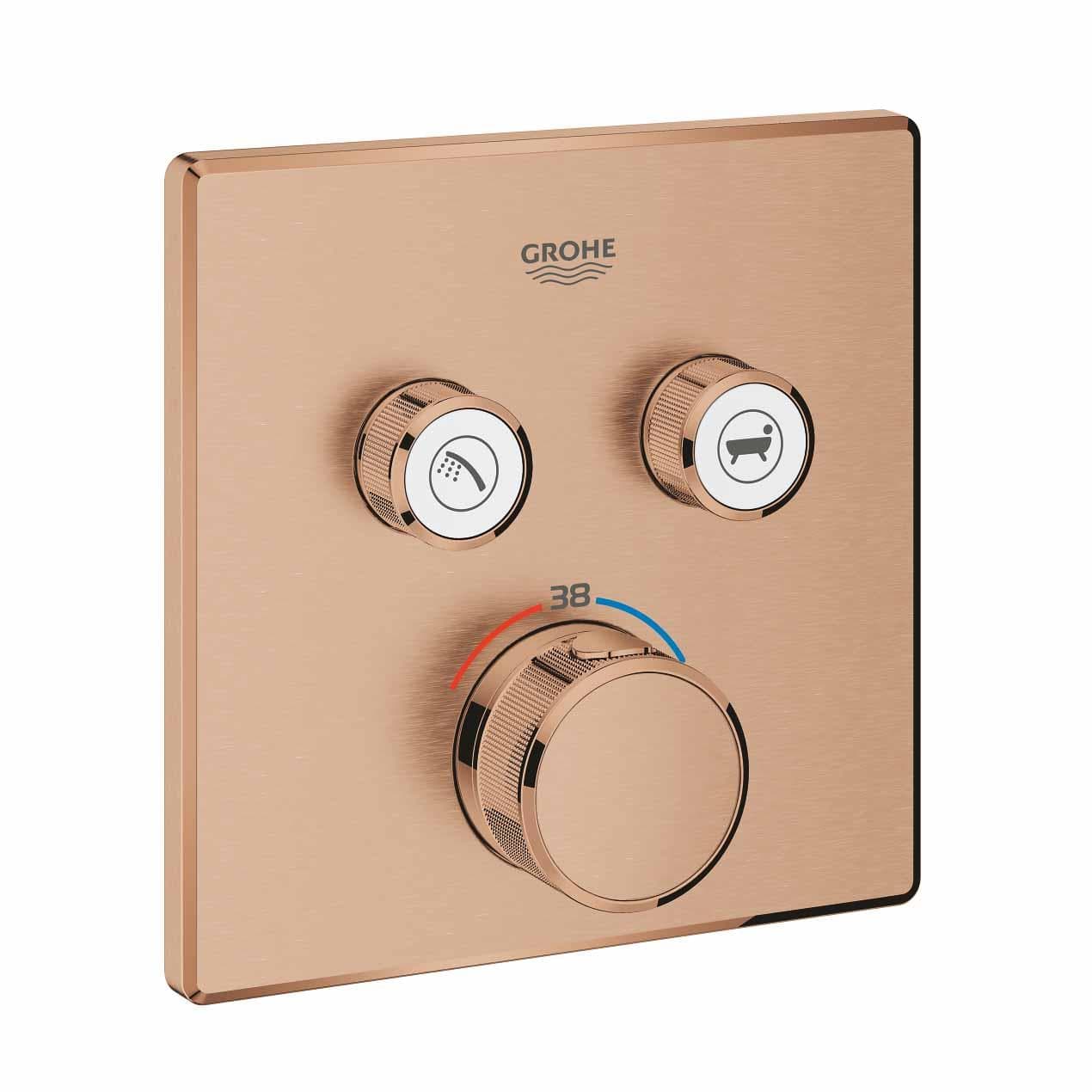 Mặt điều khiển sen tắm ổn nhiệt Grohtherm SmartControl vuông 2 chế độ GROHE 29124000