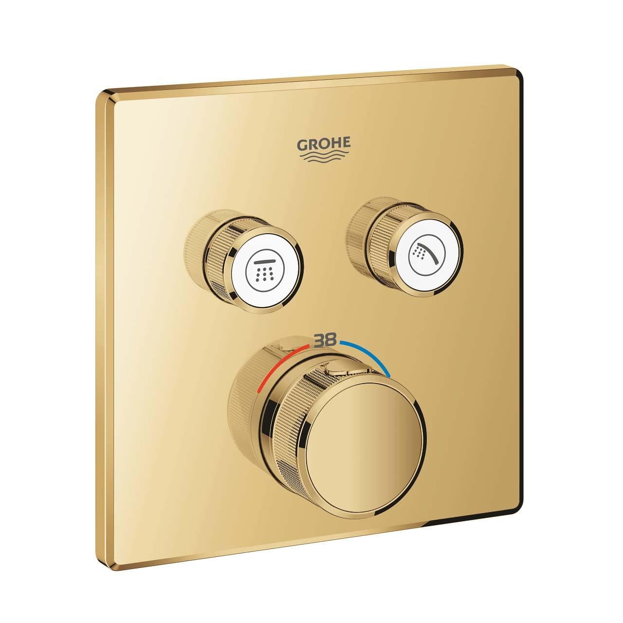Mặt điều khiển sen tắm ổn nhiệt Grohtherm SmartControl vuông 2 chế độ GROHE 29124000