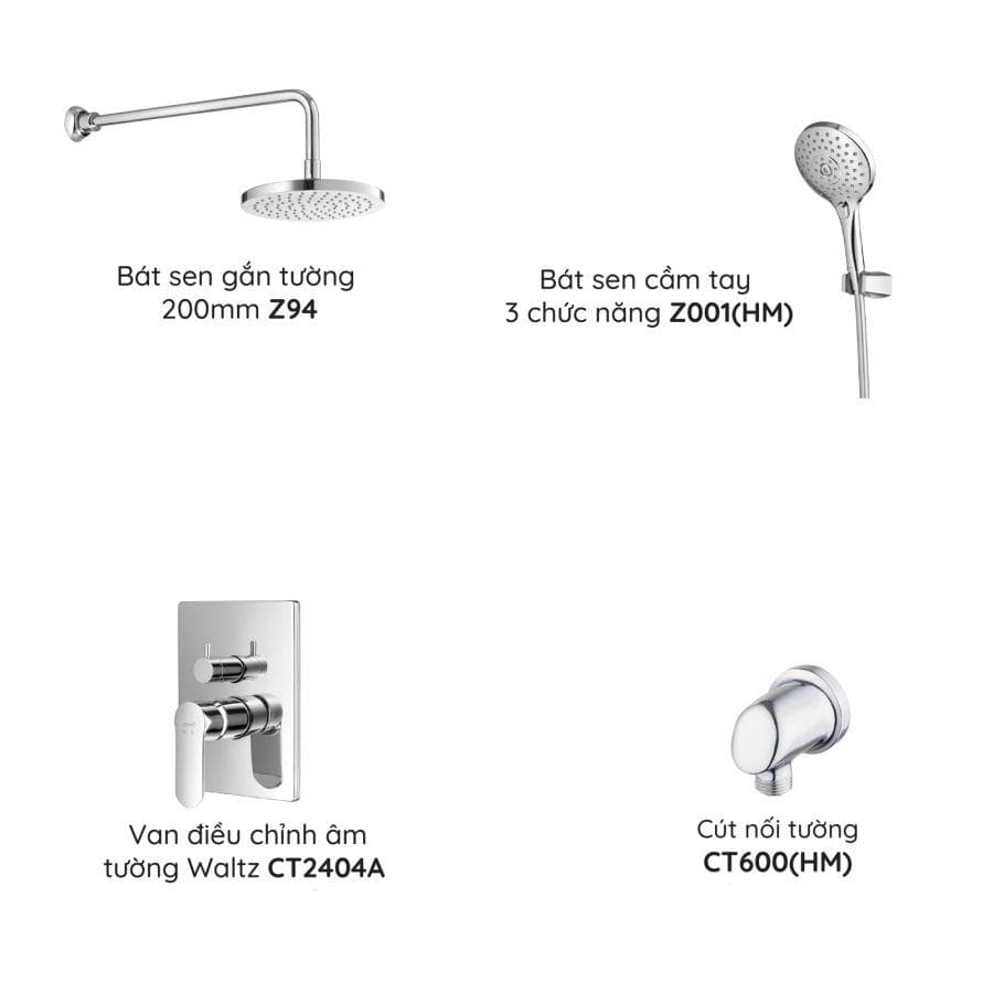 Bộ sen tắm âm tường COTTO CT2404A/Z94 2 đường nước