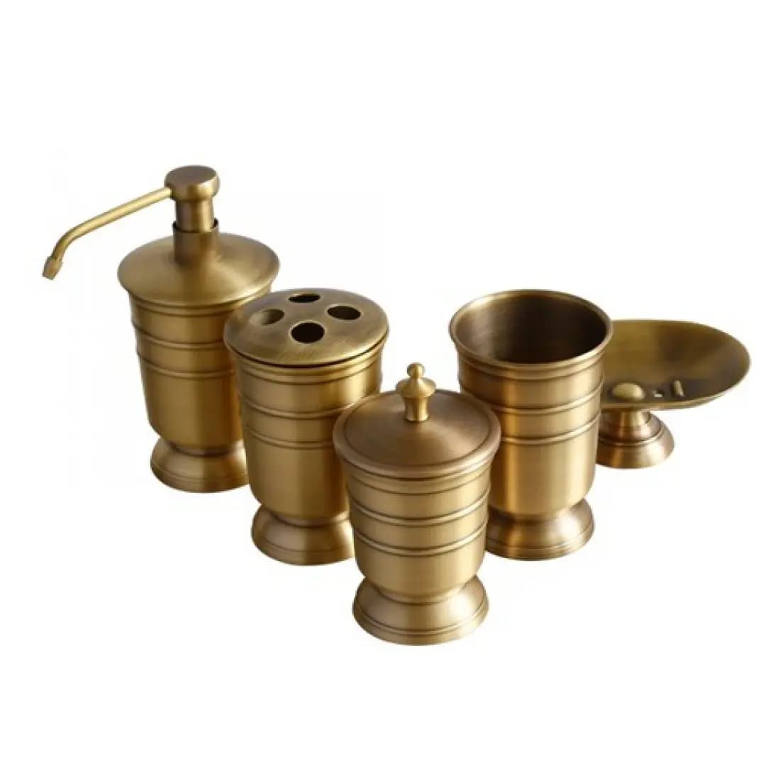Bộ phụ kiện phòng tắm 5 món đồng thau Kanly GCPK10
