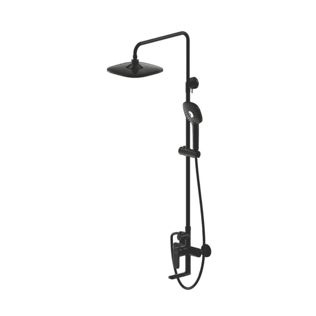 Bộ sen cây gắn tường đen Bravat F6421454BW-A-ENG