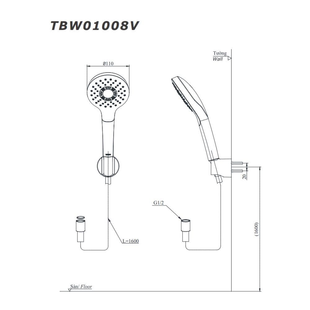 Tay sen tắm TOTO TBW01008V