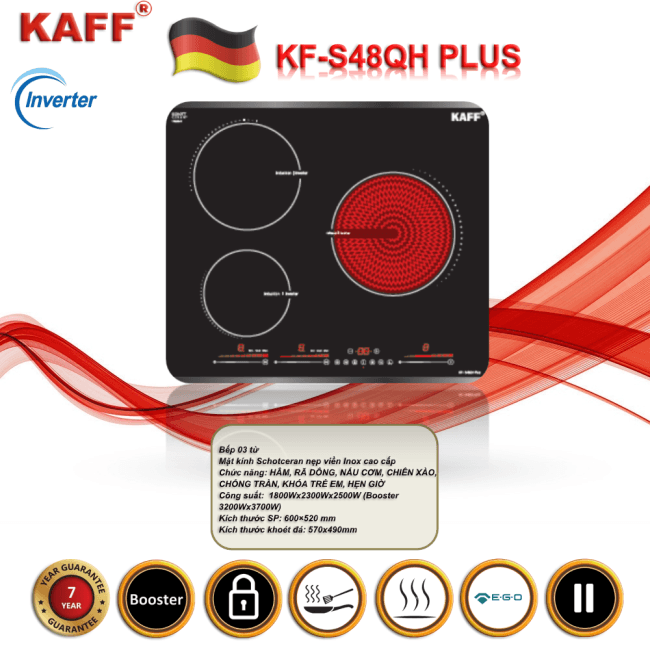 Bếp điện từ kết hợp Đức Kaff KF-S48QHPLUS