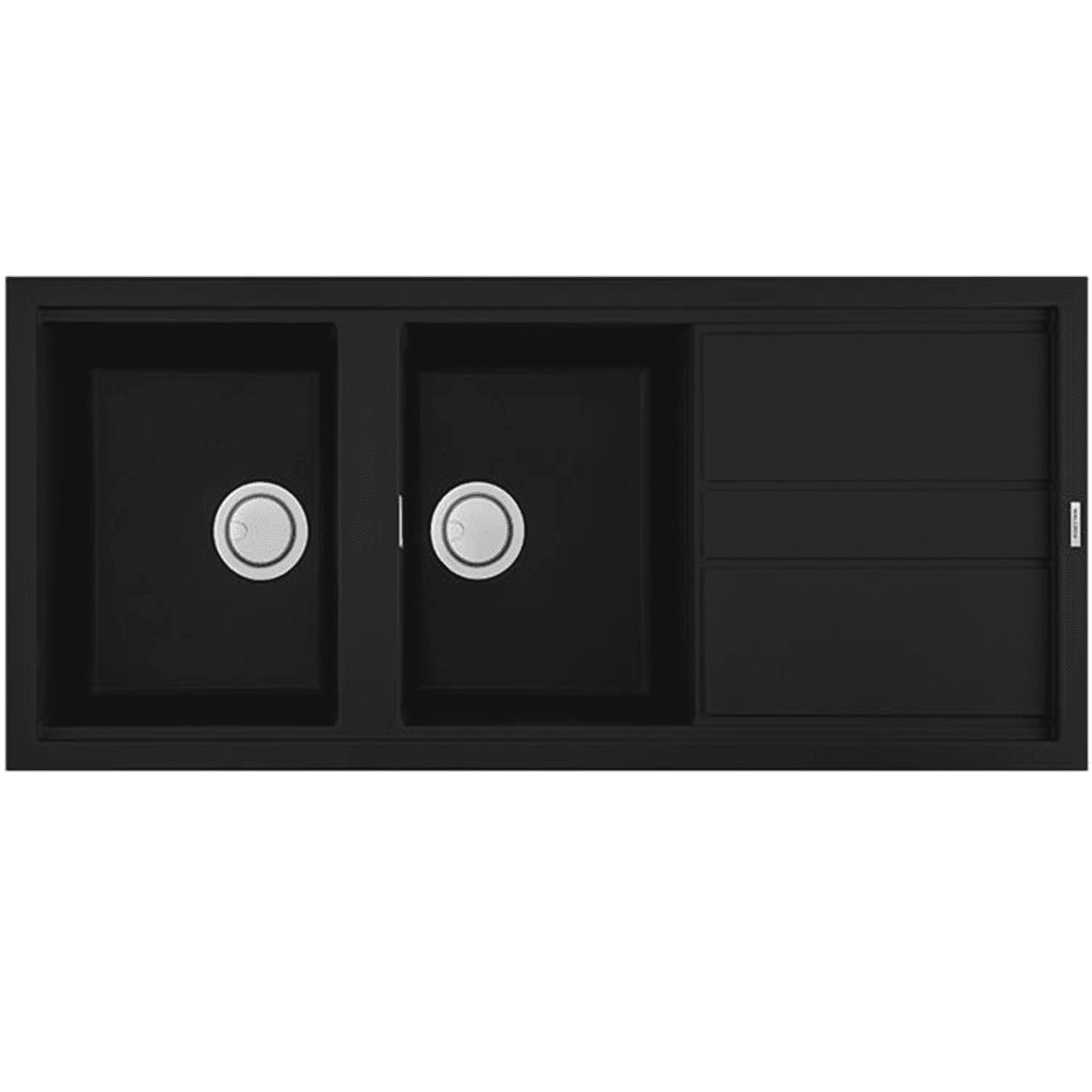 Chậu 2 hộc có bàn chờ Đá thạch anh Malloca NEROK-50040
