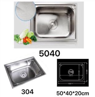 Chậu 1 hộc Inox 304 Sucar LT5040