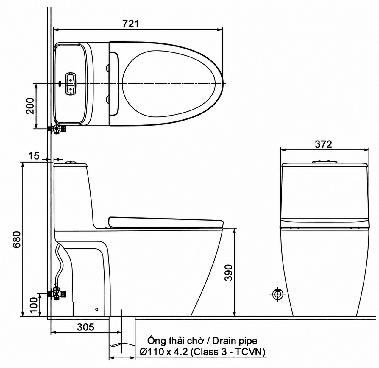 Bồn cầu 1 khối xả cảm ứng nắp điện tử INAX ACT-902 + CW-H18VN