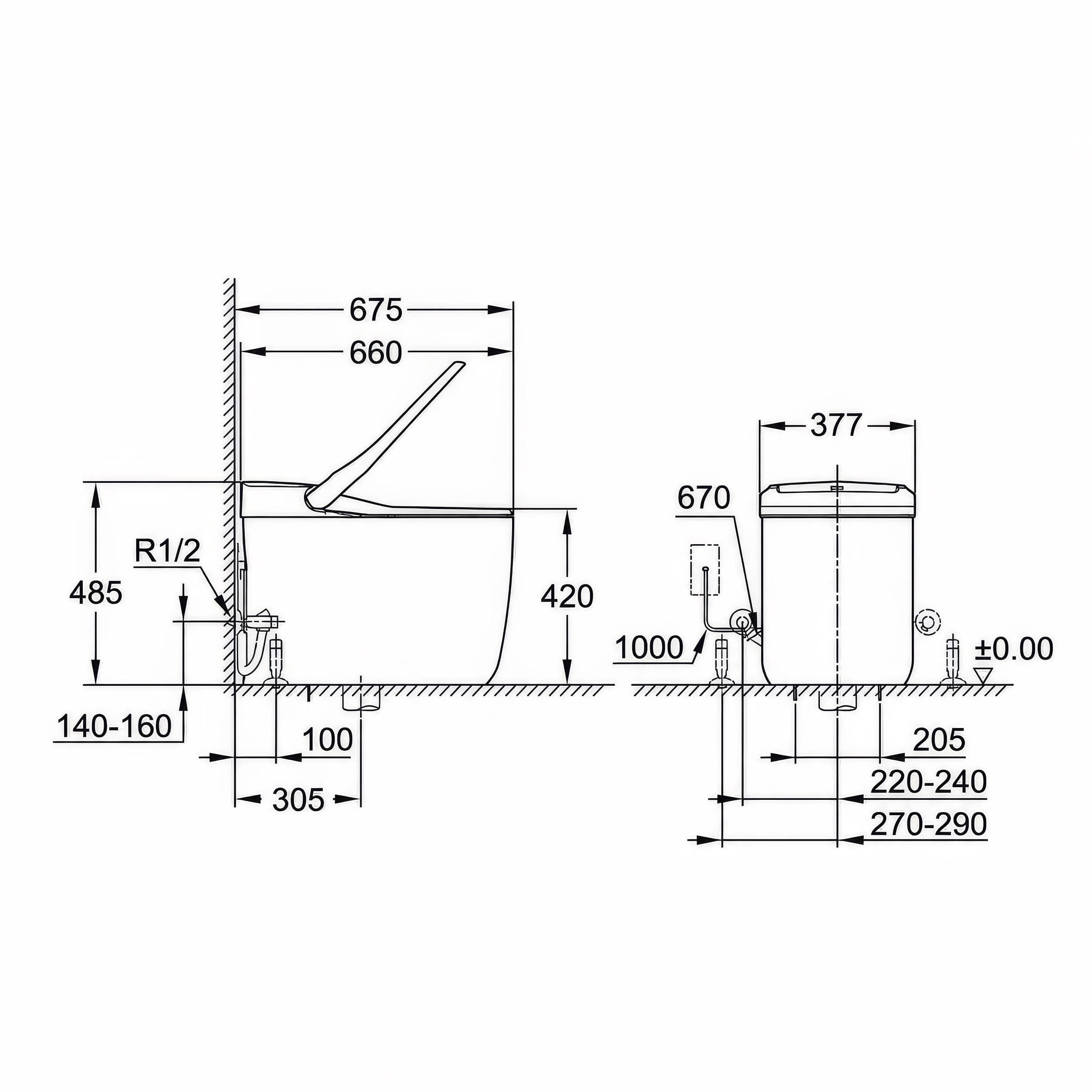 Bồn cầu đặt sàn điện tử Sensia Arena GROHE 39355SH0