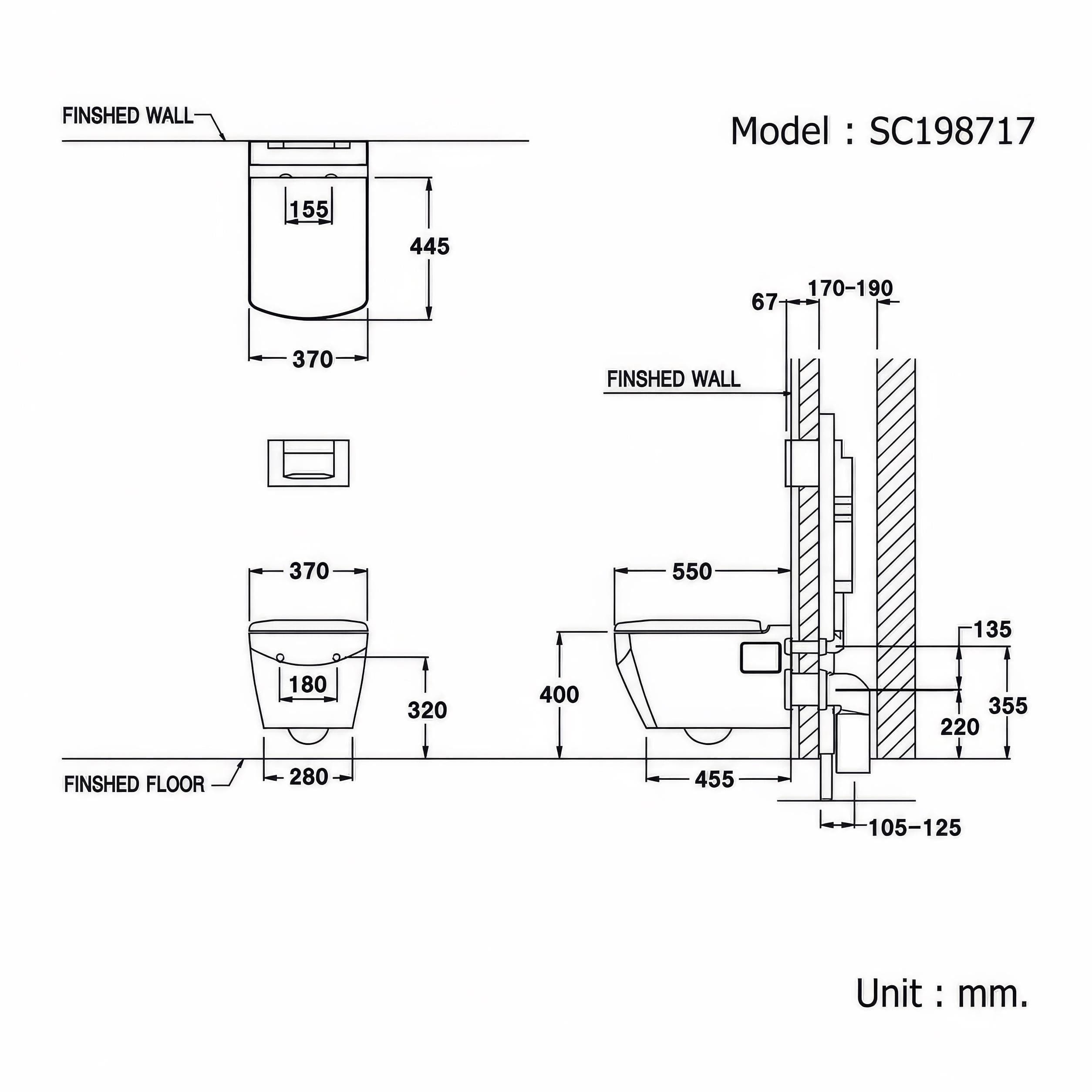 Bồn cầu đặt sàn COTTO C1320 nắp êm dòng Simply Modish
