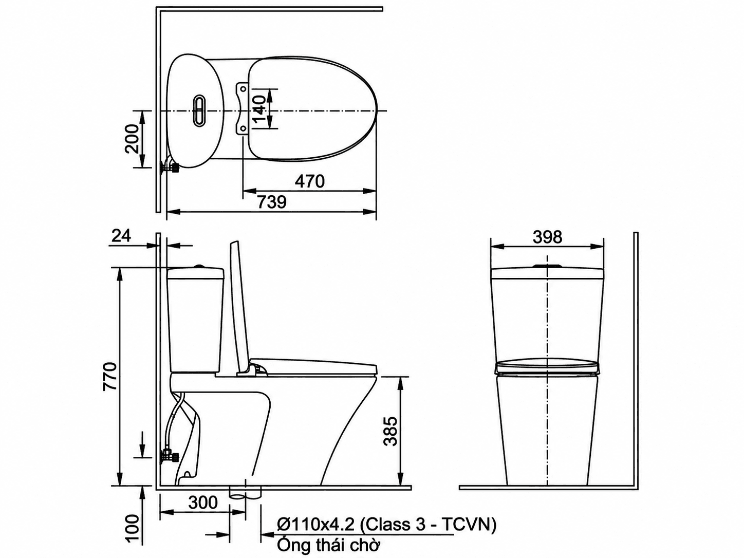 Bồn cầu 2 khối nắp rửa cơ INAX C-700A + CW-S32VN