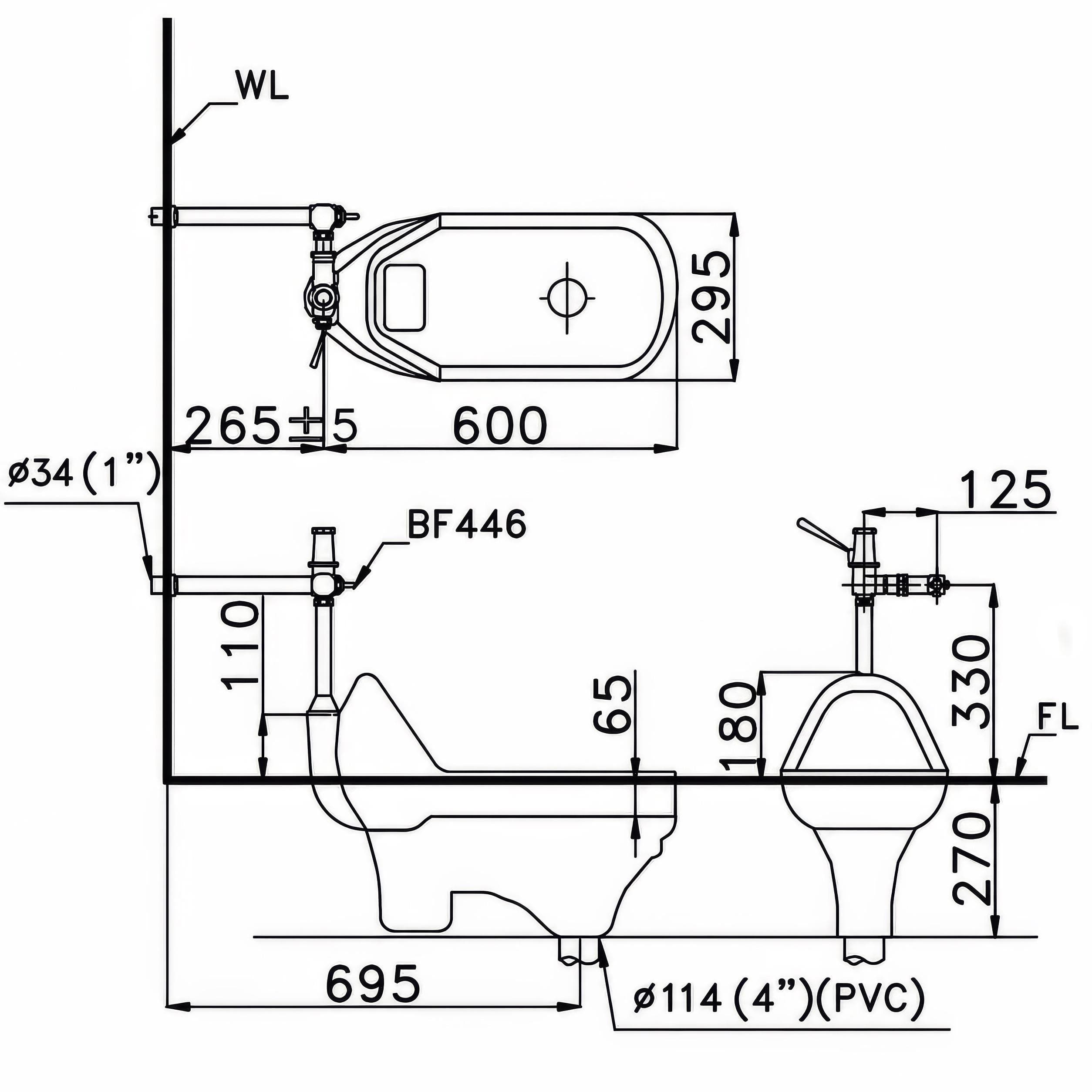 Bồn cầu xí xổm Caesar C1250