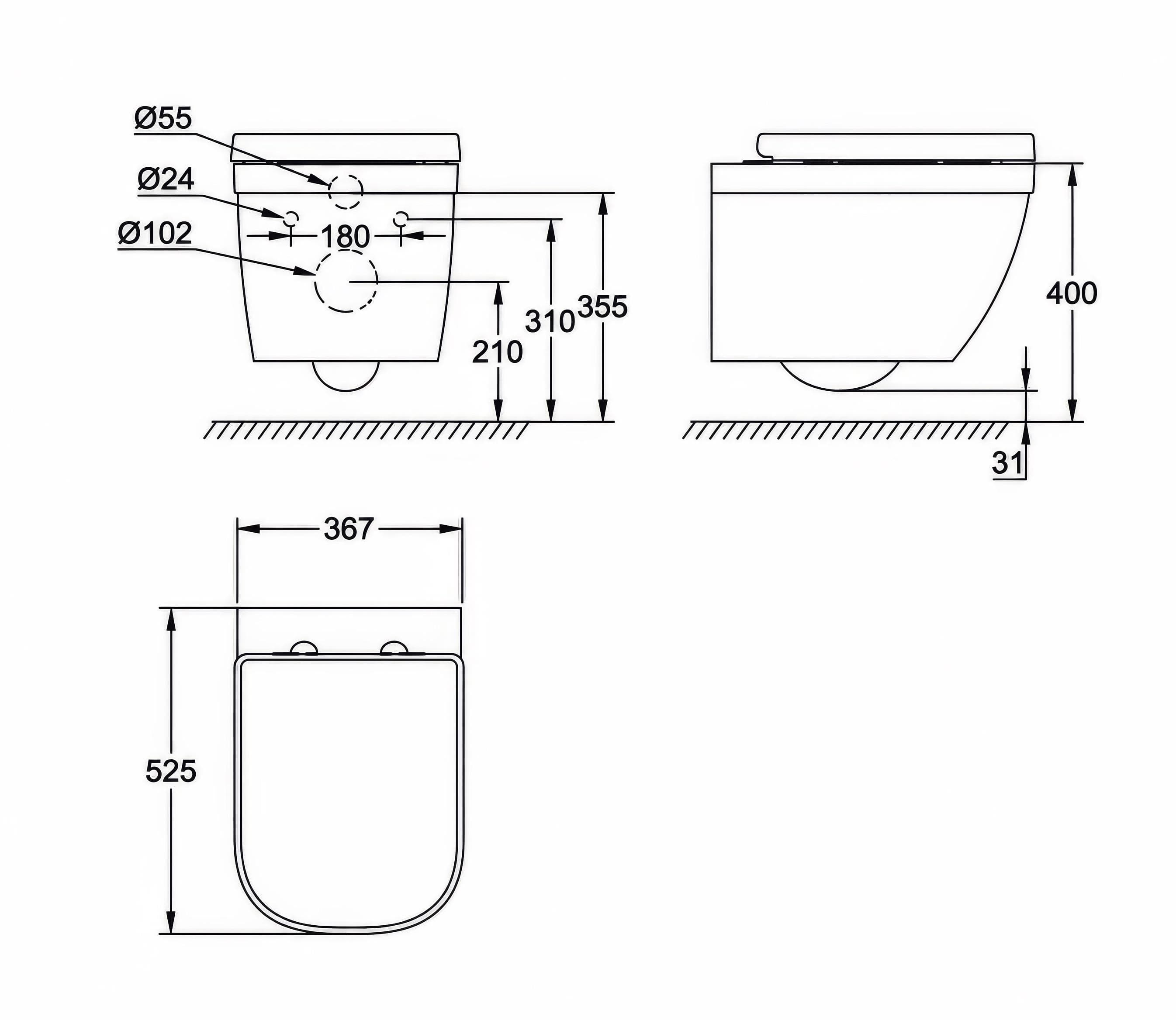Bồn cầu treo tường Eurosmart GROHE 39205000