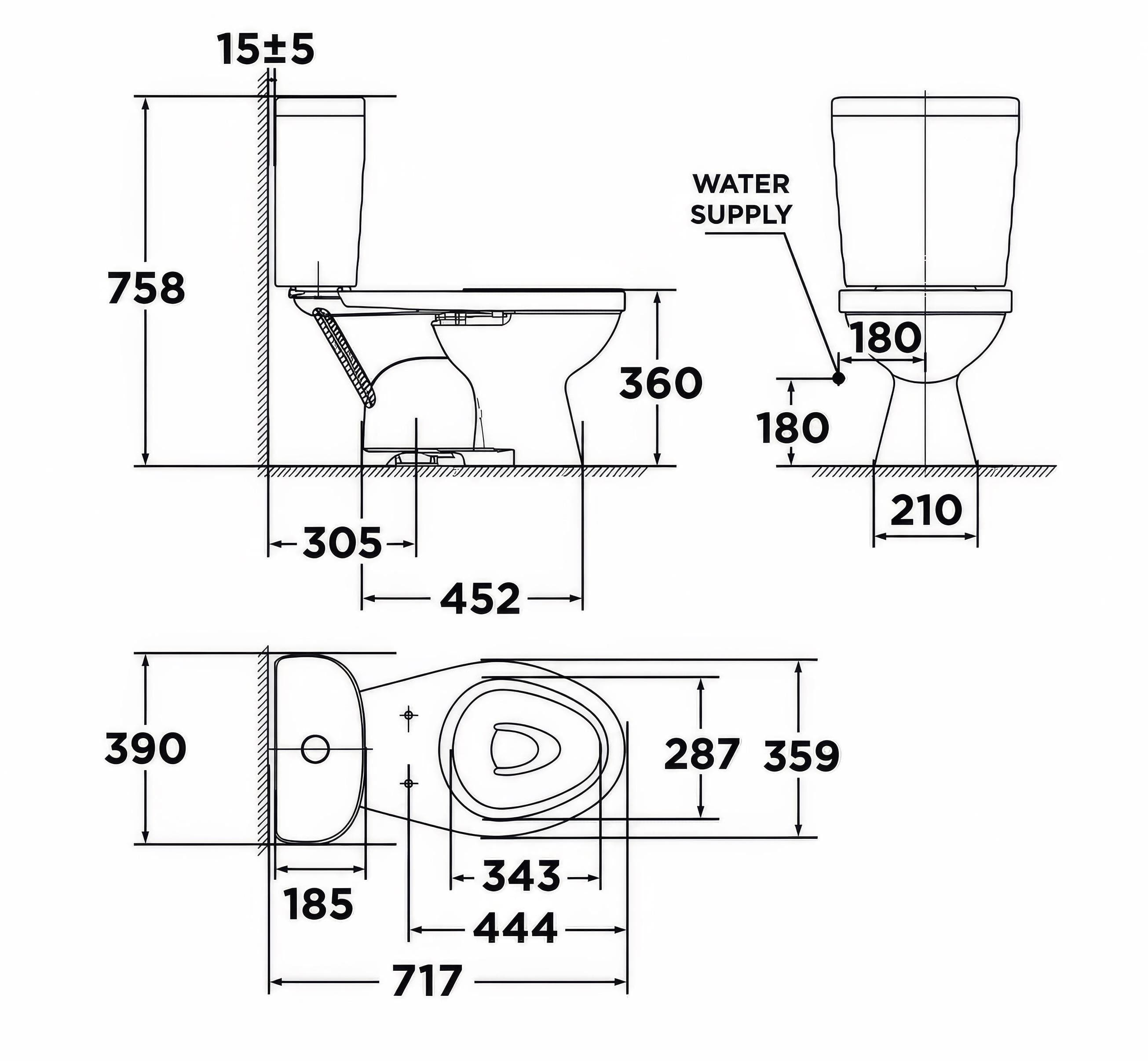 Bồn cầu 2 khối American Standard VF-2397 (VF2397) nắp thường dòng Winplus+