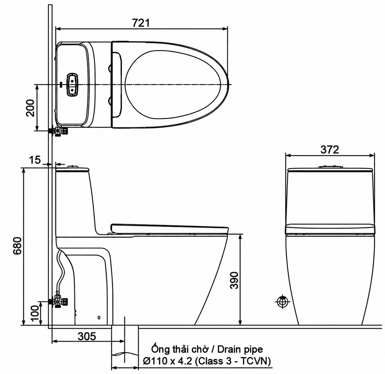 Bồn cầu 1 khối xả cảm ứng nắp điện tử INAX ACT-902 + CW-KA22AVN