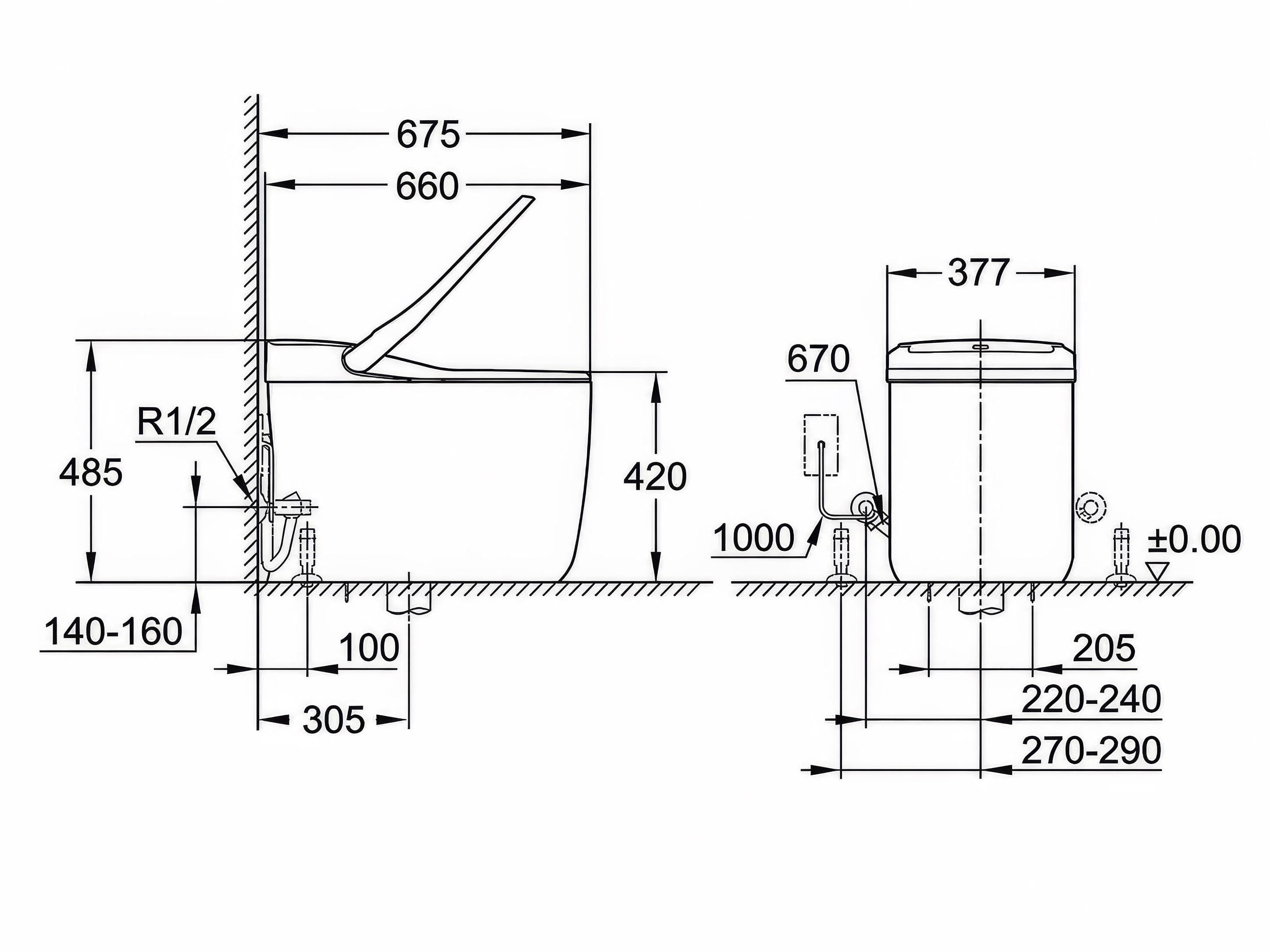 Bồn cầu đặt sàn cảm ứng Sensia Arena GROHE 36492SH0