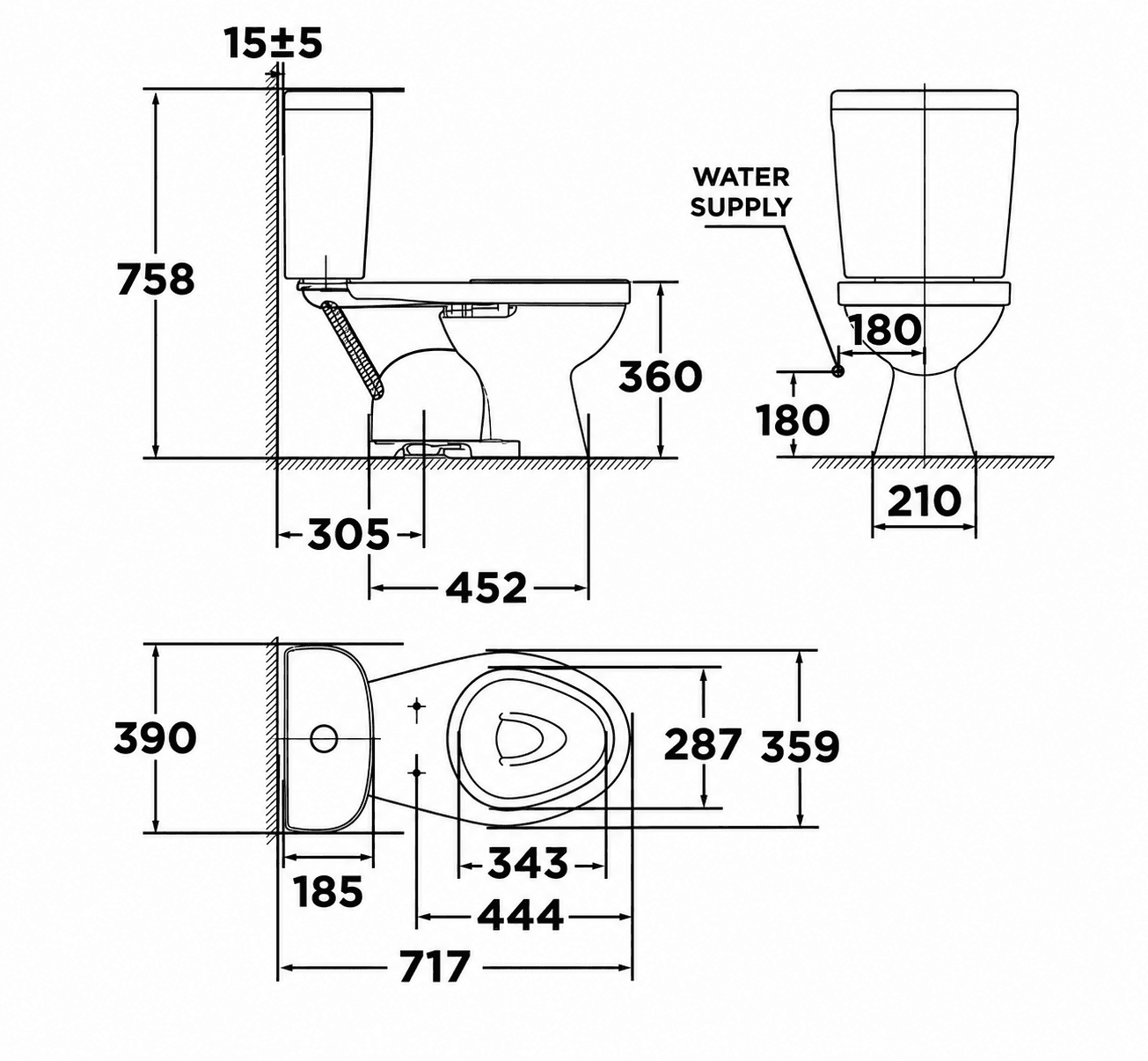 Bồn cầu 2 khối American Standard VF-2397SW (VF2397SW) nắp rửa cơ M4A839