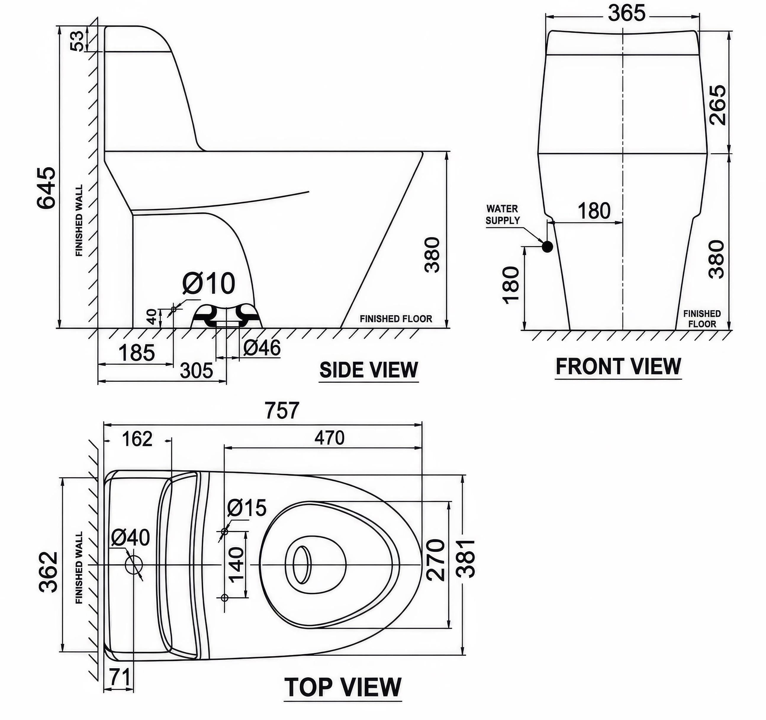 Bồn cầu 1 khối American Standard VF-2010SW (VF2010SW) nắp rửa cơ M4A839