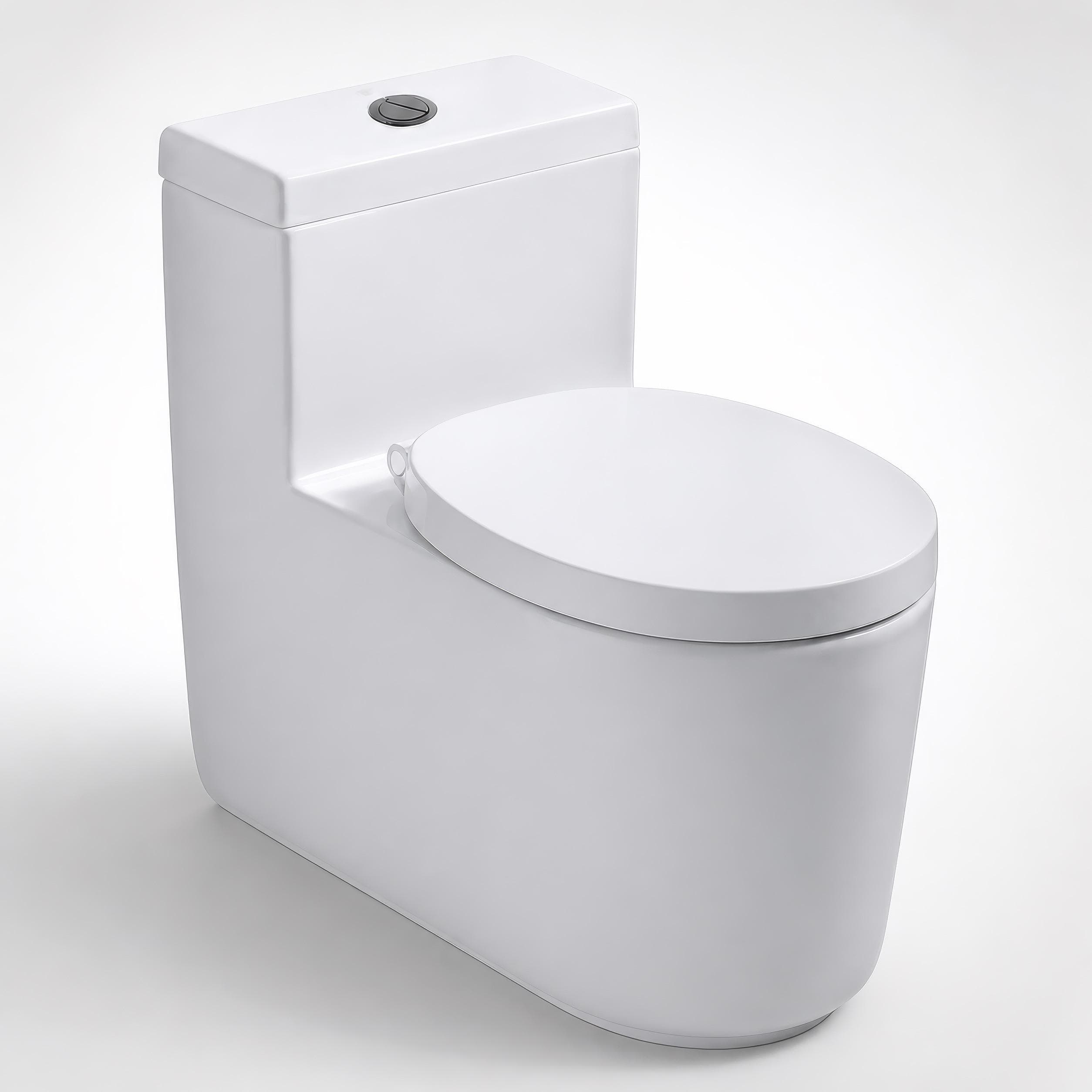 Bồn cầu 1 khối COTTO CPW10007MWH#BN2 nắp êm dòng Quil nút nhấn đen