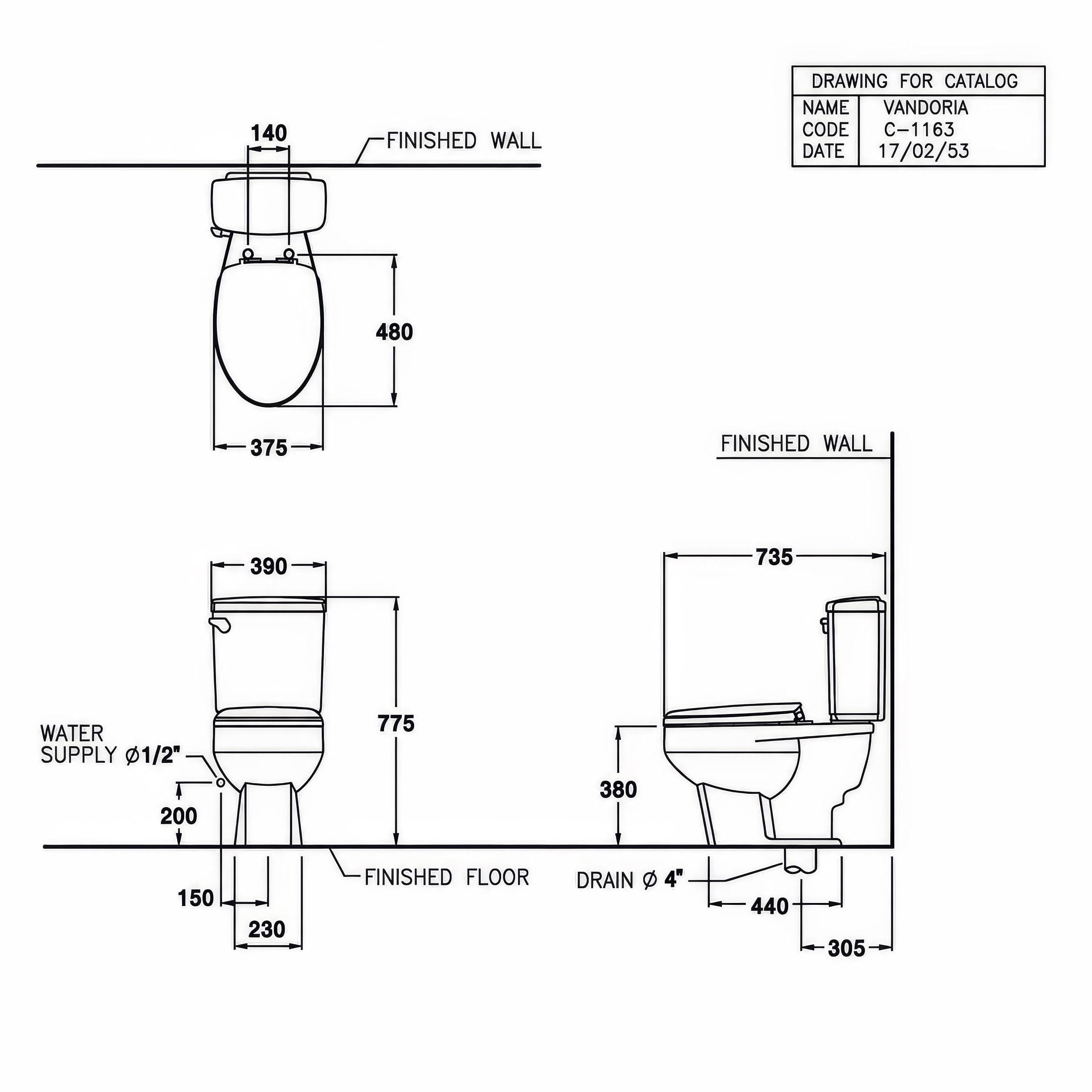 Bồn cầu 2 khối COTTO C1163 nắp đóng êm Vandoria