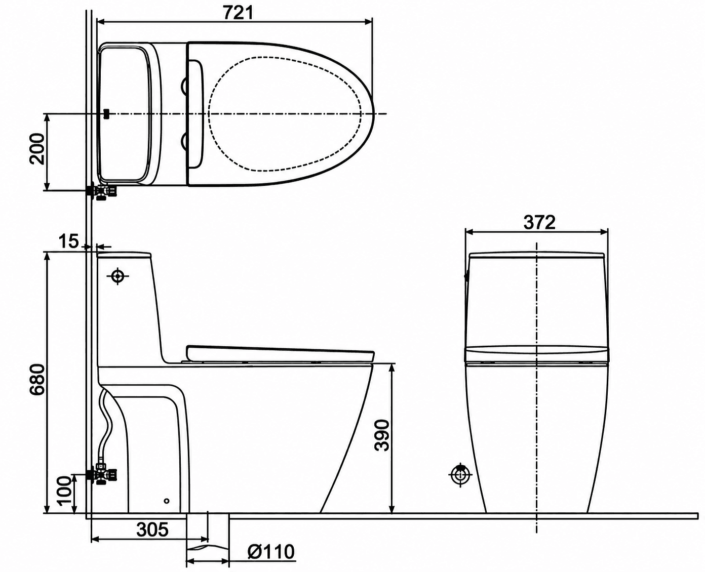 Bồn cầu 1 khối xả cảm ứng nắp điện tử INAX ACT-902 + CW-H20VN
