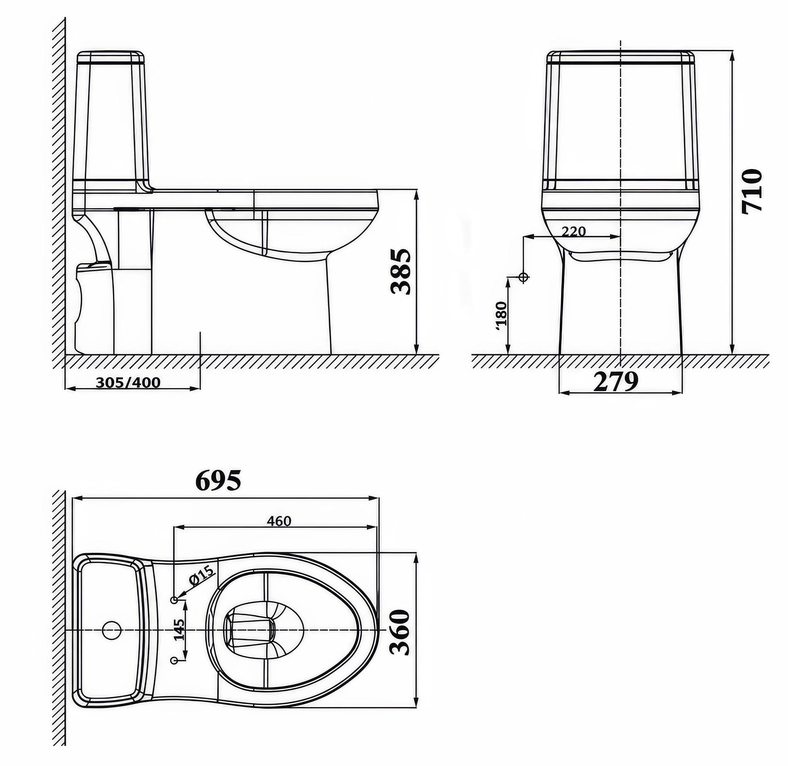 Bồn cầu 1 khối American Standard VF-1858S3 (VF1858S3) nắp rửa cơ Slim 3