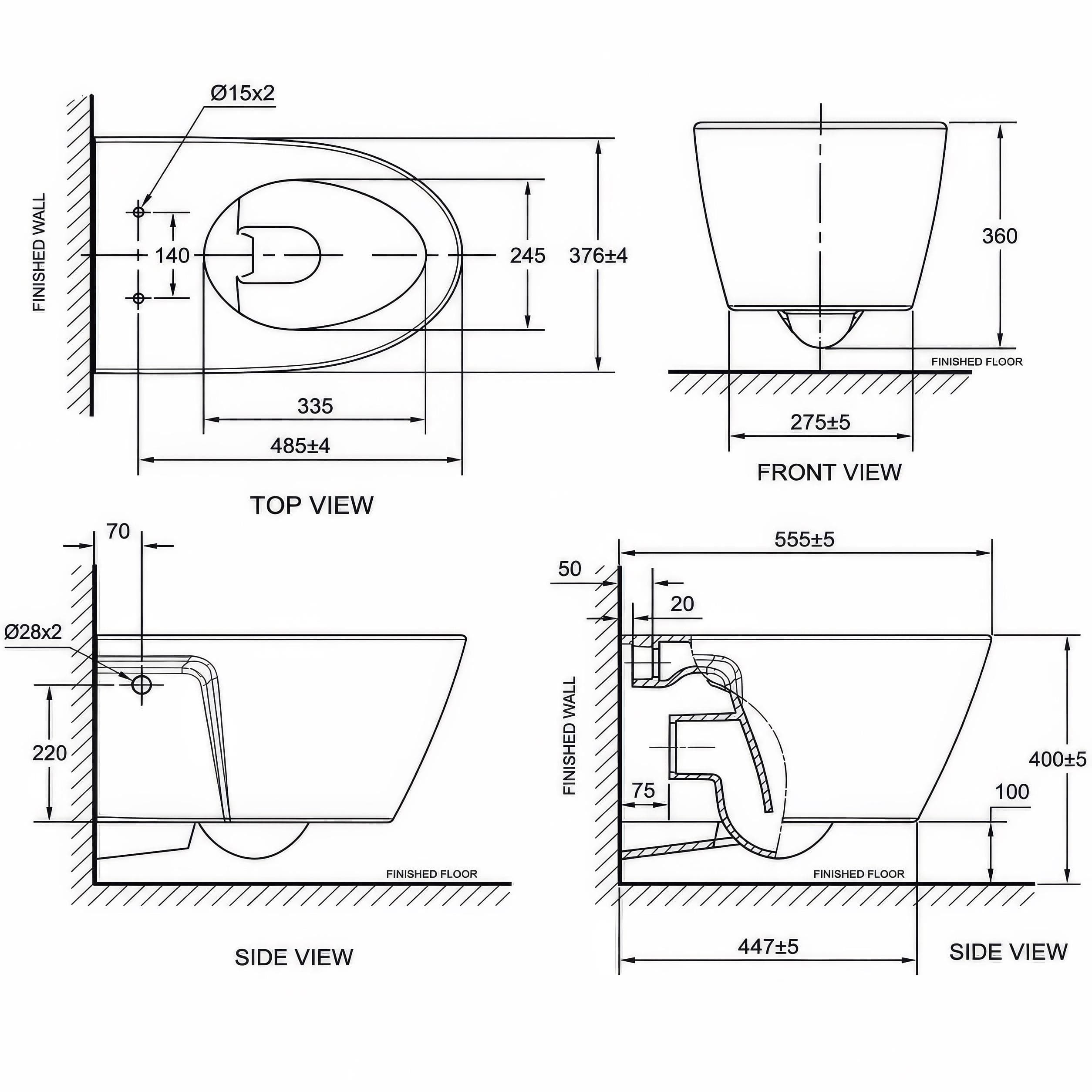 Thân bồn cầu treo tường American Standard VF-3119 Acacia Evolution (Không kèm nắp)