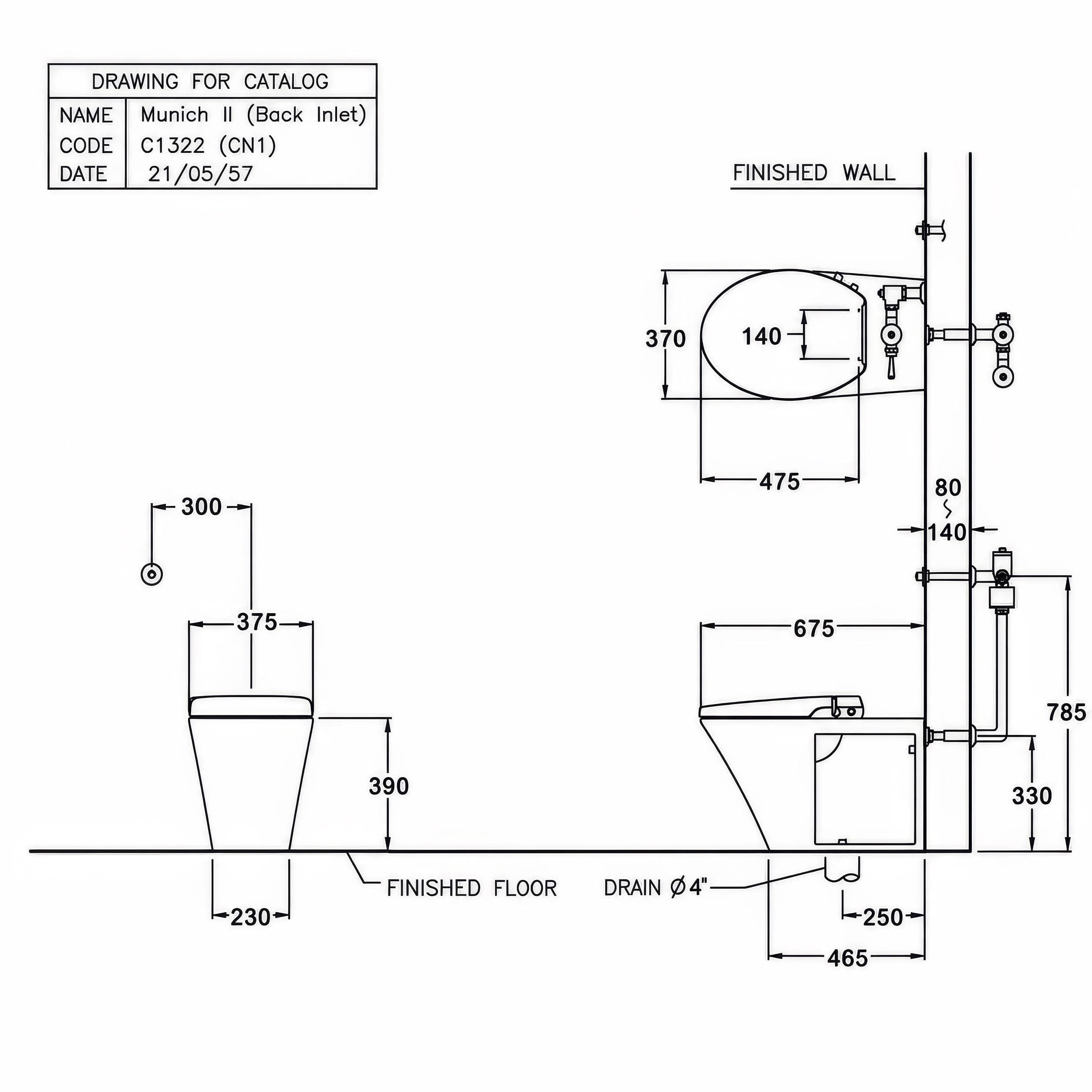 Bồn cầu đặt sàn nắp rửa cơ COTTO C1322(CN1) Munich II