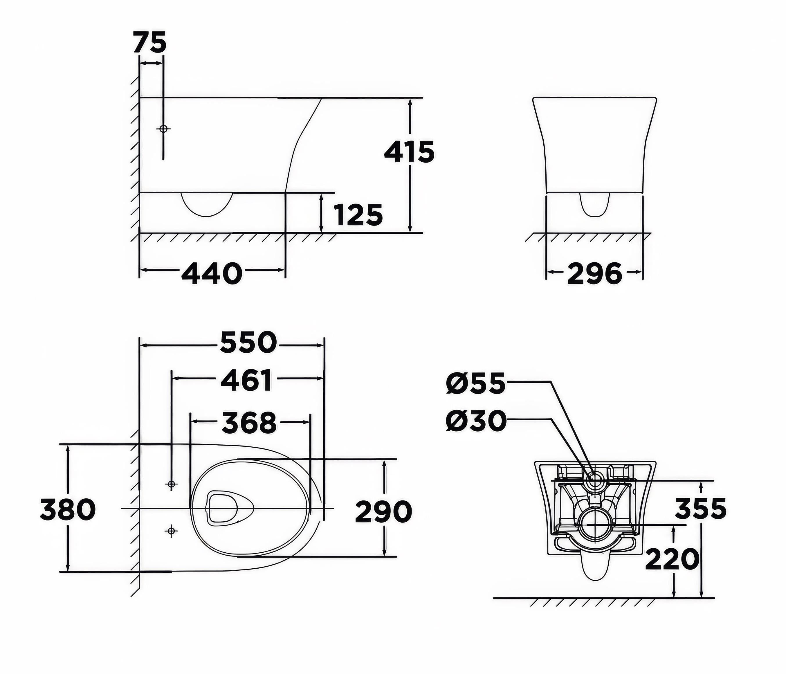 Bồn cầu treo tường American Standard WP-2140 (WP2140) nắp êm dòng Signature