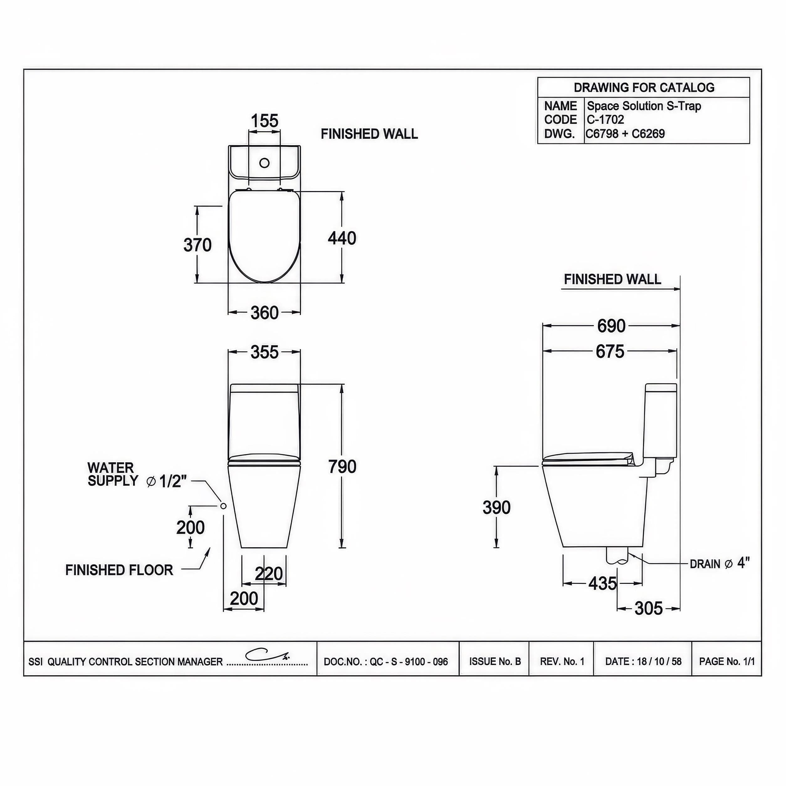 Bồn cầu 2 khối COTTO C17027 nắp êm dòng Space Solution