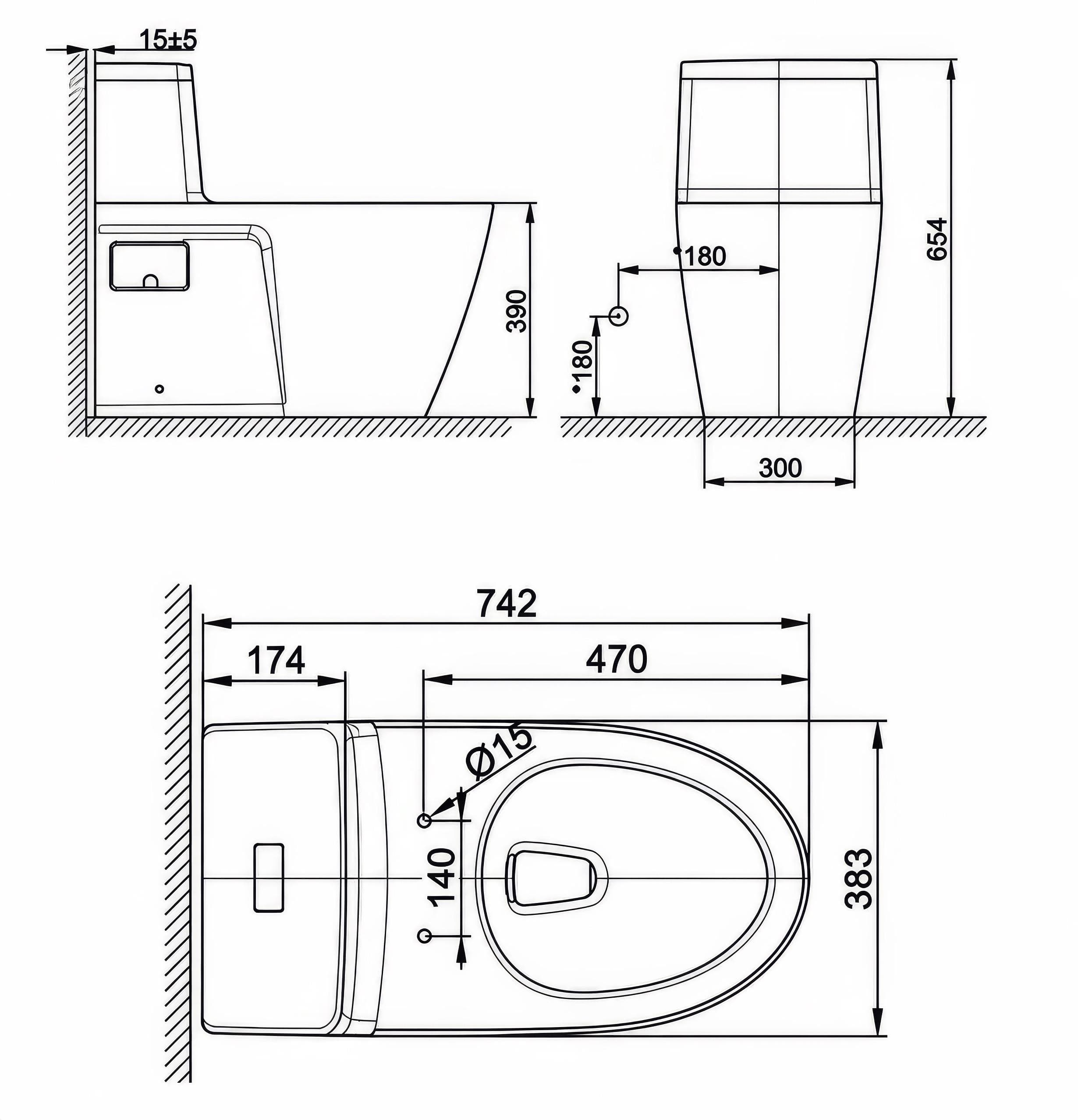 Bồn cầu 1 khối American Standard VF-1808TPL (VF1808TPL) nắp điện tử