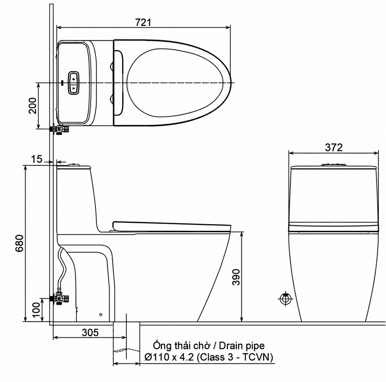Bồn cầu 1 khối xả cảm ứng nắp điện tử INAX ACT-902 + CW-H17VN