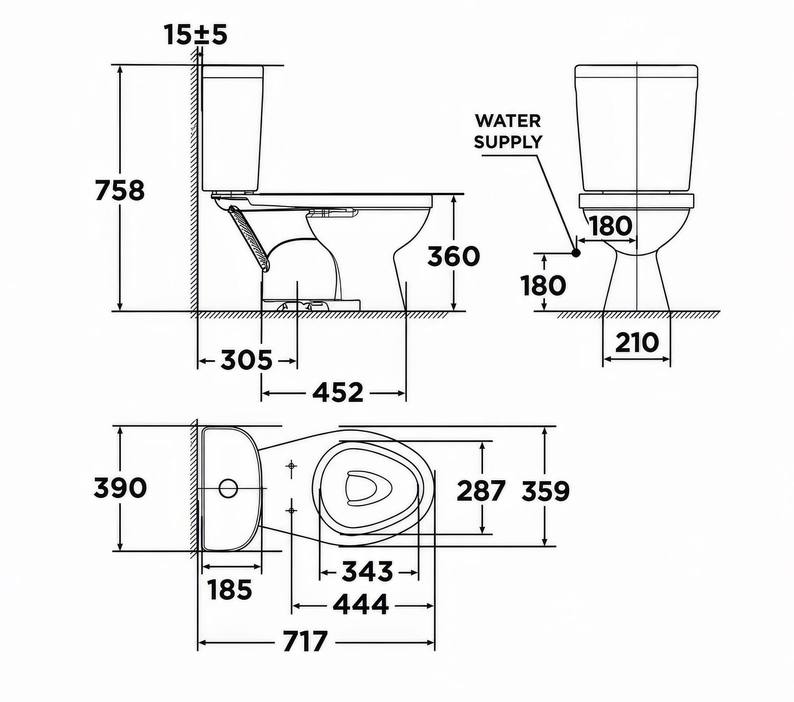 Bồn cầu 2 khối American Standard VF-2397S (VF2397S) nắp rửa cơ Slim