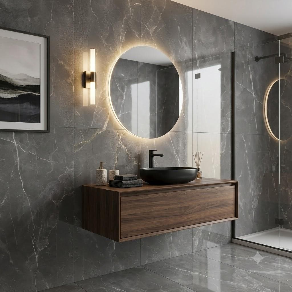 Gạch ốp lát Việt Nam Vasta Stone Vân đá ARMANI CHARCOAL