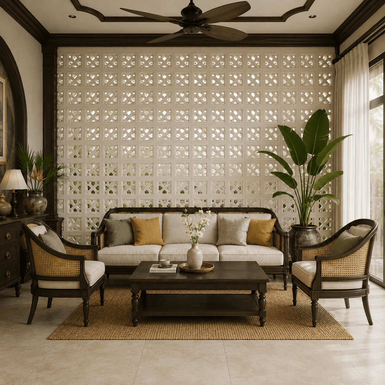 Gạch Bông gió Việt Nam Viettiles Hình học VCB-003(TRANG)